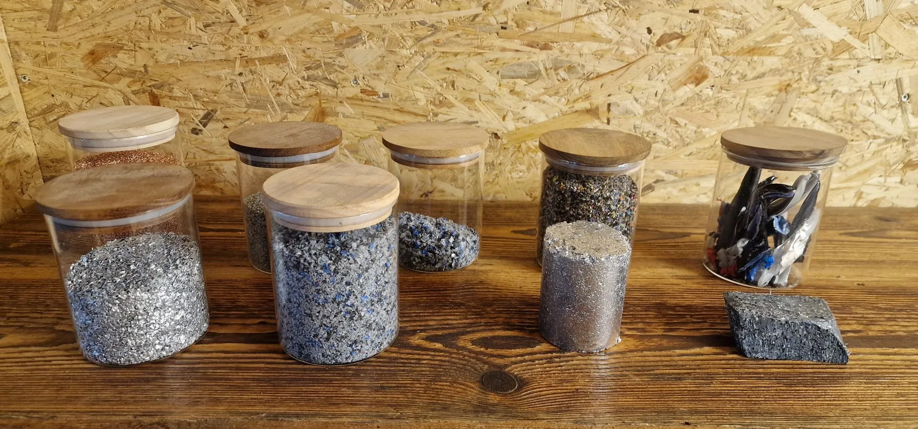 Samples of recovered industrial materials