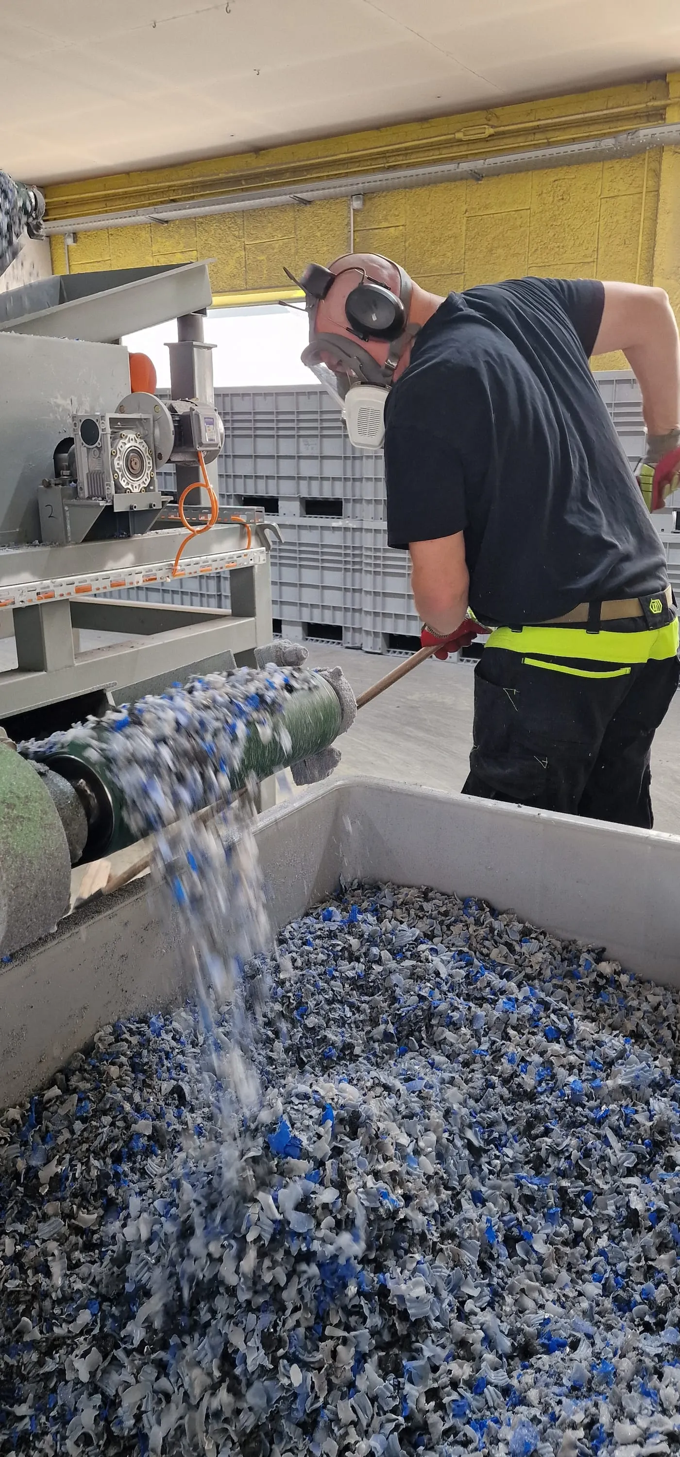 Shredded plastics ready for recovery